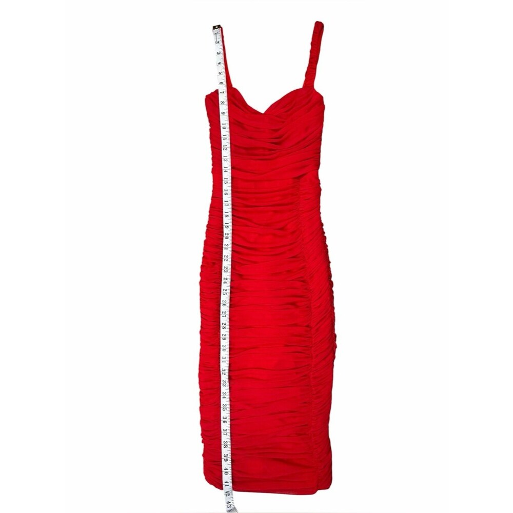 Lulus Red Ruched Bodycon Midi Dress – XS - Picture 6 of 6
